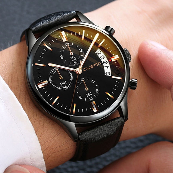 Men's Crystal Stainless Steel Analog Quartz Wrist Watch